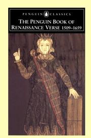 Cover of: The Penguin book of Renaissance verse