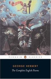 Cover of: The Complete English Poems (Penguin Classics) by George Herbert, John Tobin