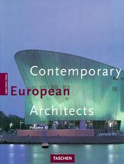 Cover of: Contemporary European Architects (Architecture & Design Series) by Wolfgang Amsoneit, Philip Jodidio, Dirk Meyhofer