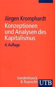 Cover of: Konzeptionen und Analysen des Kapitalismus. Von seiner Entstehung bis zur Gegenwart.