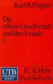 Cover of: Die offene Gesellschaft und ihre Feinde (Band 1) by Karl Popper