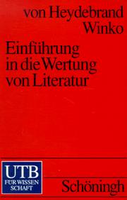 Cover of: Einführung in die Wertung von Literatur. Systematik - Geschichte - Legitimation.