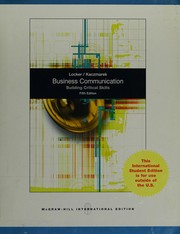 Cover of: Business communication: building critical skills