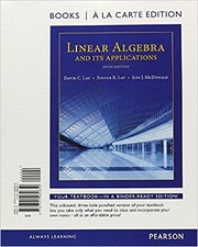 Cover of: Linear Algebra and Its Applications, Books a la Carte Edition by David C. Lay, Steven R. Lay, Judi J. McDonald