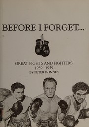 Cover of: Before I forget-