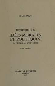 Cover of: Histoire des idées morales et politiques en France au XVIIIe siècle