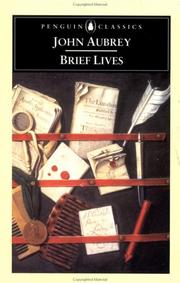 Cover of: Brief lives by John Aubrey