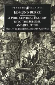 Cover of: A Philosophical Enquiry...and Other Pre-Revolutionary Writings