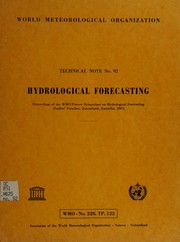 Cover of: Hydrological forecasting: proceedings of the WMO/Unesco Symposium on Hydrological Forecasting (Surfers' Paradise, Queensland, Australia, 1967)