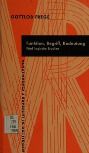 Cover of: Funktion, Begriff, Bedeutung.: 5 log. Studien.