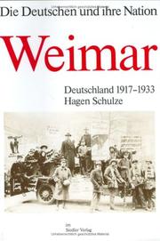 Cover of: Weimar by Hagen Schulze, Hagen Schulze