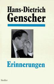 Cover of: Erinnerungen by Hans Dietrich Genscher