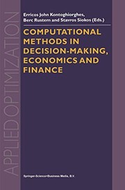 Cover of: Computational Methods in Decision-Making, Economics and Finance