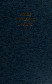 Cover of: Applied inorganic analysis by W. F. Hillebrand