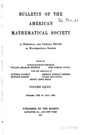 Cover of: Bulletin of the American Mathematical Society