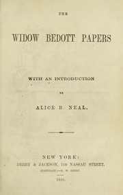 Cover of: The widow Bedott papers