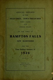 Annual reports of the town of Hampton Falls, New Hampshire by Hampton Falls (N.H. : Town)