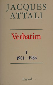 Cover of: Verbatim by Jacques Attali