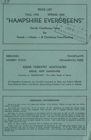 Cover of: Price list, fall 1938-spring 1939: Hampshire evergreens, sturdy coniferous trees for forest, home, & Christmas-tree planting