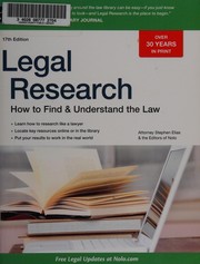 Cover of: Legal research: how to find & understand the law