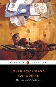 Maximen und Reflexionen by Johann Wolfgang von Goethe