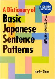 Cover of: A Dictionary of Basic Japanese Sentence Patterns
