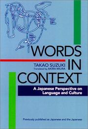 Cover of: Words in Context: A Japanese Perspective on Language and Culture (Japanese Characters)