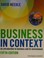 Cover of: Business in context