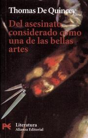 Cover of: Del Asesinato Considerado Como Una De Las Bellas Artes/ Murder Considerated as One of the Fine Arts