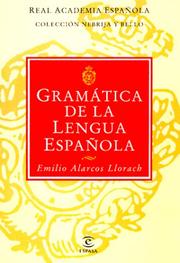 Cover of: Gramática de la lengua española