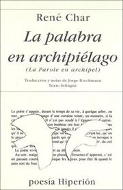 Cover of: La Palabra En Archipielago by René Char
