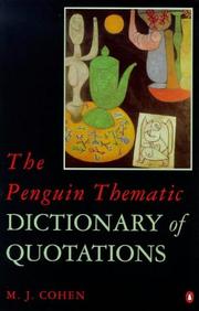 Cover of: Penguin Thematic Dict of Quotation