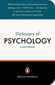 Cover of: The Penguin Dictionary of Psychology by Arthur S. Reber, Emily Reber