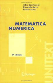 Cover of: Matematica numerica (UNITEXT / La Matematica per il 3+2) by A. Quarteroni, R. Sacco, F. Saleri