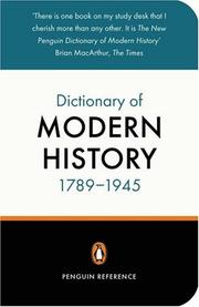 Cover of: The New Penguin Dictionary of Modern History 1789-1945 by W.D. Townson