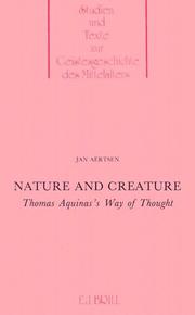 Cover of: Nature and creature by Jan Aertsen