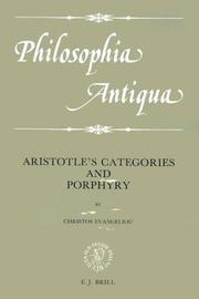 Cover of: Aristotle's Categories and Porphyry by Christos Evangeliou