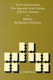 Cover of: Text and interpretation by edited by P.J. Hartin and J.H. Petzer.