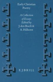 Cover of: Early Christian Poetry: A Collection of Essays (Vigiliae Christianae , No 22)