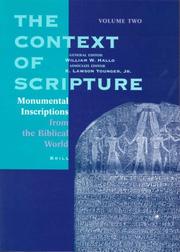 Cover of: Monumental Inscriptions from the Biblical World (Context of Scripture)