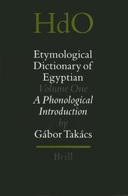 Cover of: Etymological Dictionary of Egyptian by Gabor Takacs