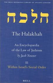 Cover of: The Halakhah: Within Israel's Social Order (Brill Reference Library of Judaism)