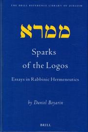 Cover of: Sparks of the Logos: Essays in Rabbinic Hermeneutics (Brill Reference Library of Judaism)