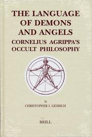 Cover of: The Language of Demons and Angels: Cornelius Agrippa's Occult Philosophy (Brill's Studies in Intellectual History)