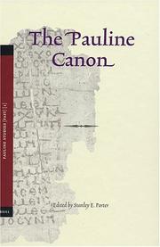 Cover of: The Pauline Canon (Pauline Studies, Vol. 1) (Pauline Studies, V. 1) by Stanley E. Porter