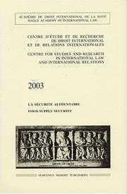 Cover of: La sécurité alimentaire