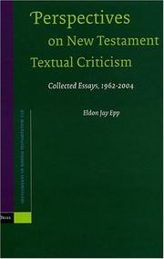 Cover of: Perspectives on New Testament Textual Criticism: Collected Essays, 1962-2004 (Supplements to Novum Testamentum) (Supplements to Novum Testamentum)