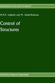Cover of: Control of structures by H. H. E. Leipholz
