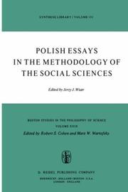 Cover of: Polish essays in the methodology of the social sciences | 