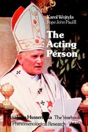 Cover of: The Acting Person by Pope John Paul II